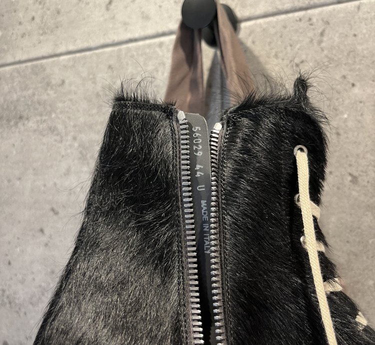 rick owens pony hair fur mainline ramones sneakers READ DESC