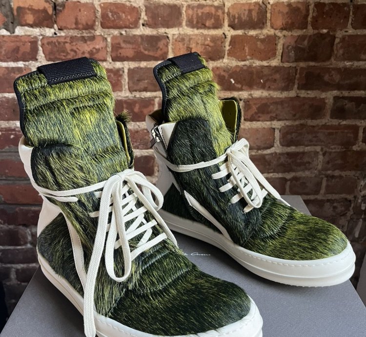 Rick Owens pony hair geobaskets