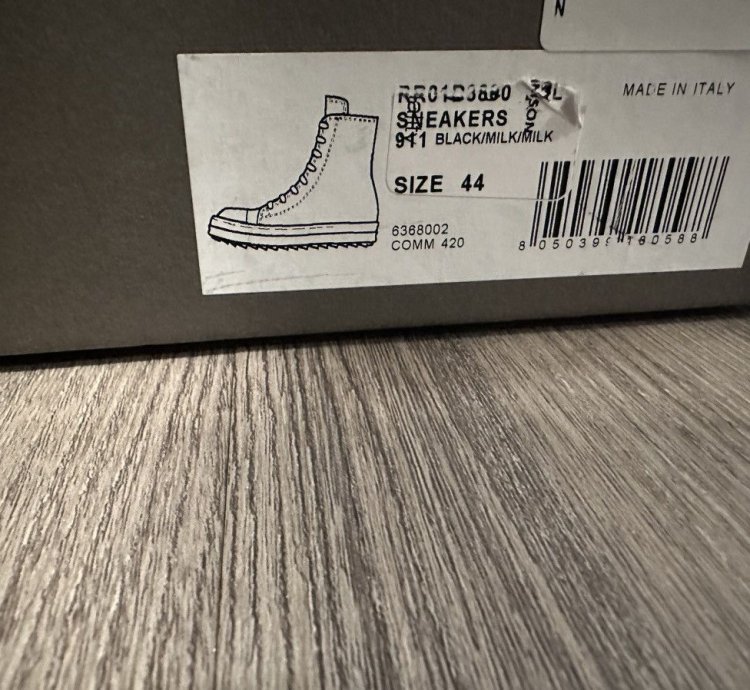 Rick owens pony hair Ramones High Black Milk Size 44
