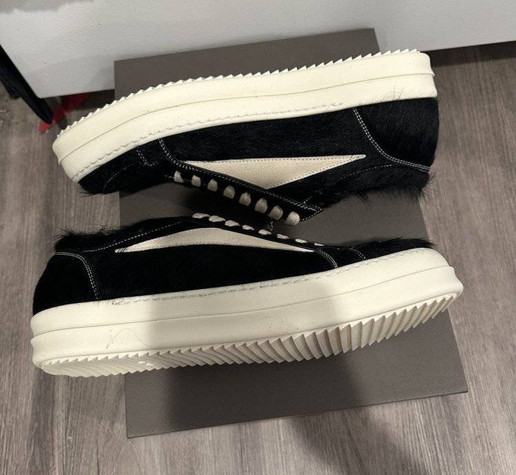 Rick owens pony hair vintage low black size 44