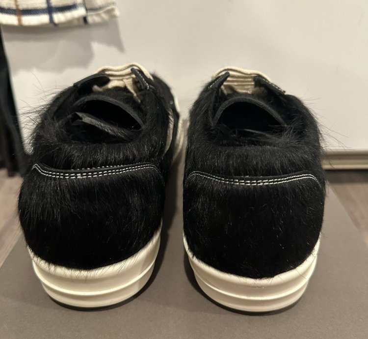 Rick owens pony hair vintage low black size 44