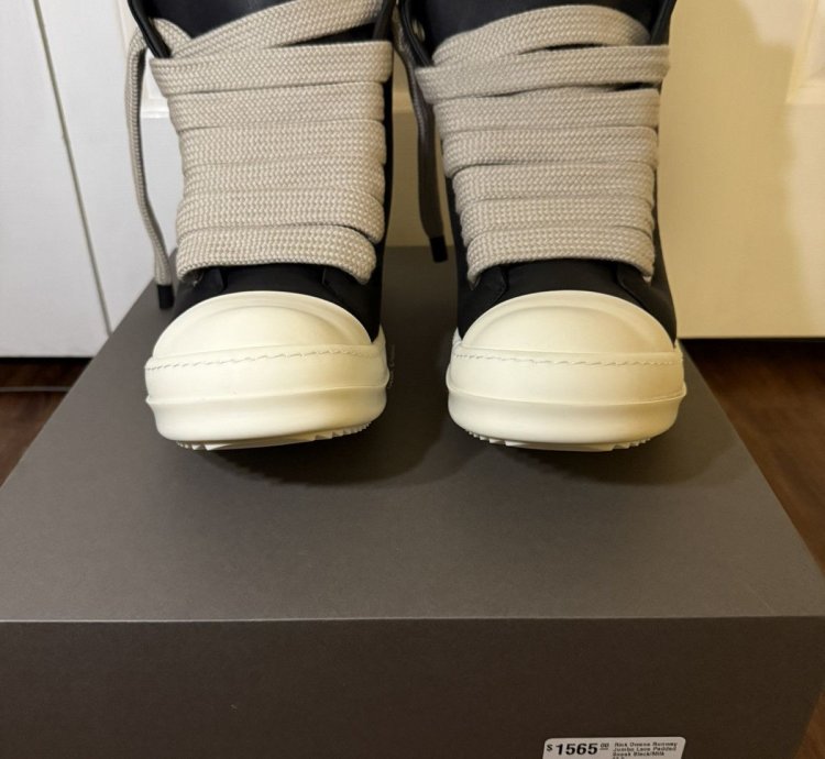 Rick Owens Porterville Jumbo Lace Padded Ramones Size 43 5