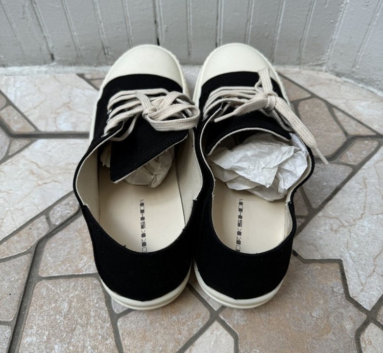 RICK OWENS PORTERVILLE SCARPE DRKSHDW SNEAKER SIZE 45 BLACK