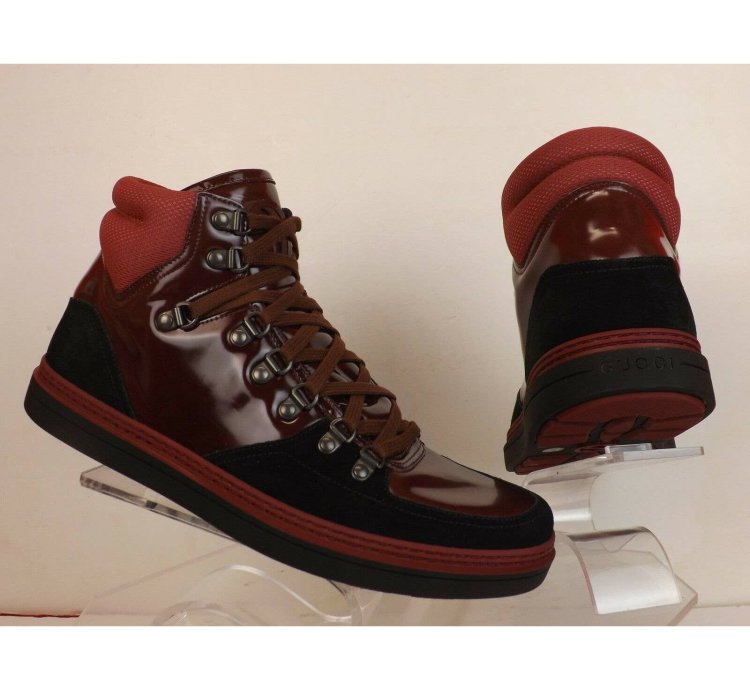 368496 SOFTY TEK CONTRAST BURGUNDY INTERLOCKING SNEAKERS 8
