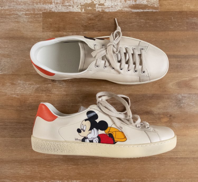 830 GUCCI Ace Mickey Mouse white leather sneakers - 7 US