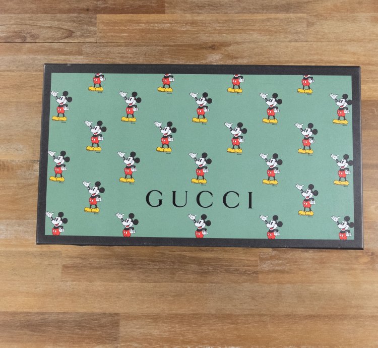 830 GUCCI Ace Mickey Mouse white leather sneakers 10 US