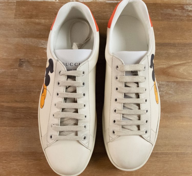 830 GUCCI Ace Mickey Mouse white leather sneakers 10 US