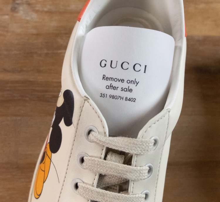 830 GUCCI Ace Mickey Mouse white leather sneakers 10 US