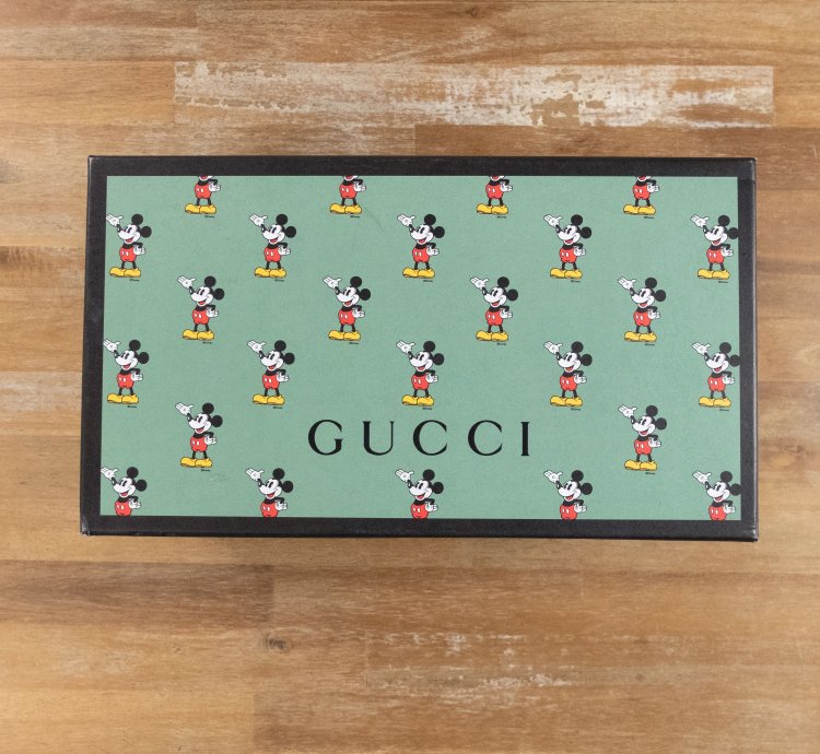 830 GUCCI Ace Mickey Mouse white leather sneakers 12 US