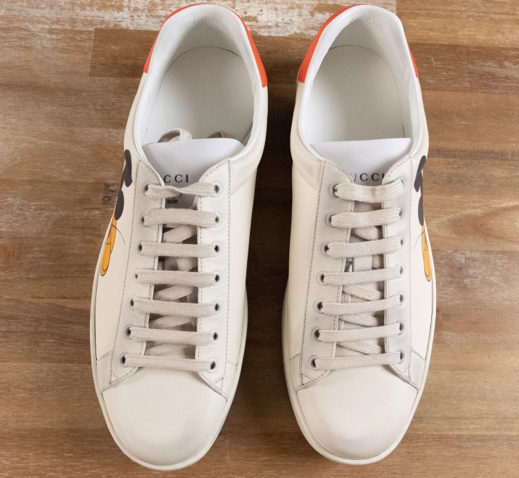 830 GUCCI Ace Mickey Mouse white leather sneakers 12 US