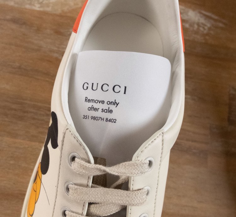 830 GUCCI Ace Mickey Mouse white leather sneakers 12 US