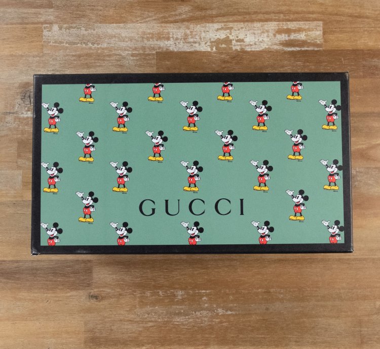 830 GUCCI Ace Mickey Mouse white leather sneakers 8 US