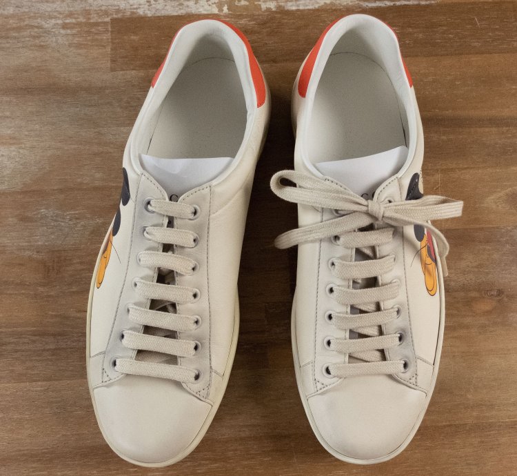 830 GUCCI Ace Mickey Mouse white leather sneakers 8 US