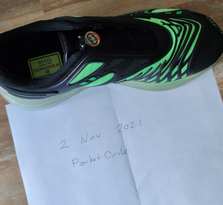 890 GUCCI Ultrapace black green sneakers 10 US 9 5 UK