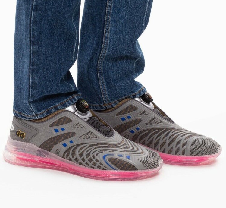 890 GUCCI Ultrapace grey pink sneakers - 11 5 US 11 UK