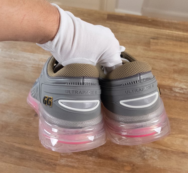 890 GUCCI Ultrapace grey pink sneakers - 11 5 US 11 UK