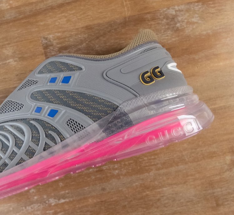 890 GUCCI Ultrapace grey pink sneakers - 11 5 US 11 UK