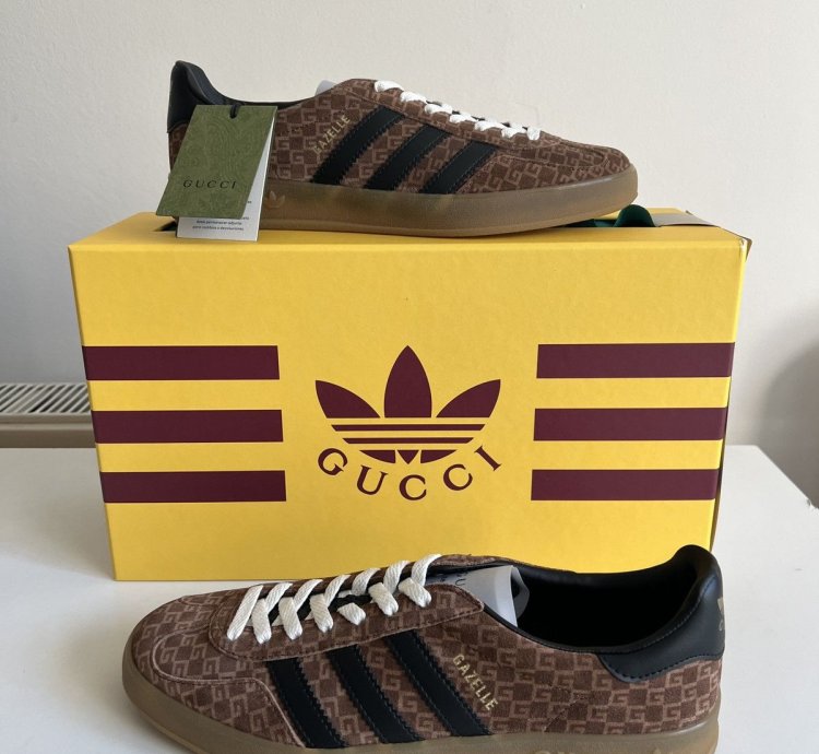 ADIDAS GUCCI GAZELLE GG MONOGRAM BROWN