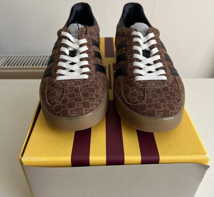 ADIDAS GUCCI GAZELLE GG MONOGRAM BROWN