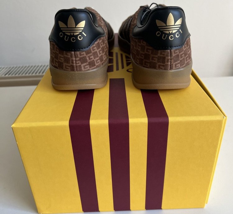 ADIDAS GUCCI GAZELLE GG MONOGRAM BROWN