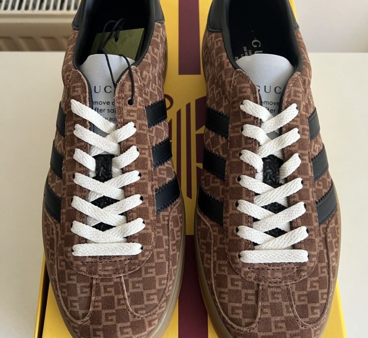 ADIDAS GUCCI GAZELLE GG MONOGRAM BROWN