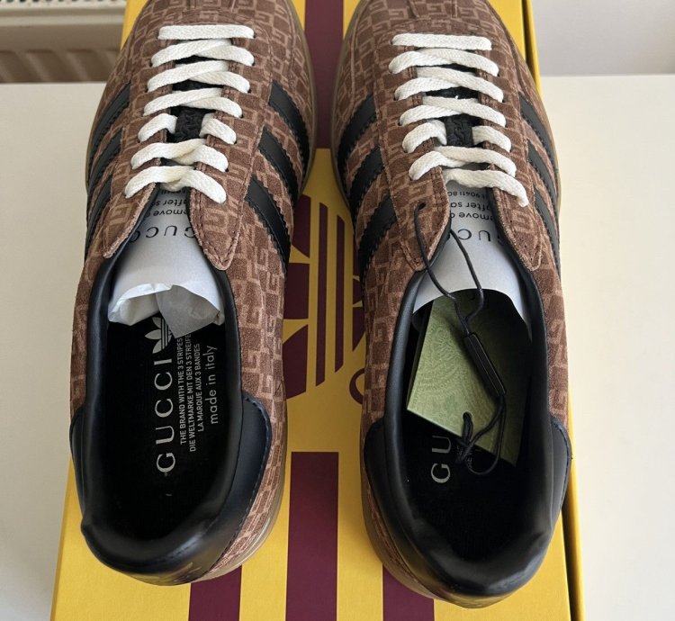 ADIDAS GUCCI GAZELLE GG MONOGRAM BROWN