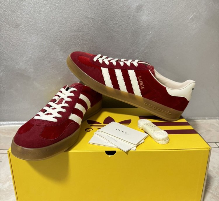 Adidas Gucci Gazelle Red Softy Velvet 707848 9STU0 6360