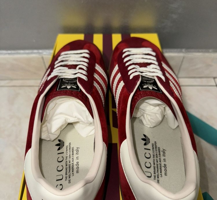 Adidas Gucci Gazelle Red Softy Velvet 707848 9STU0 6360