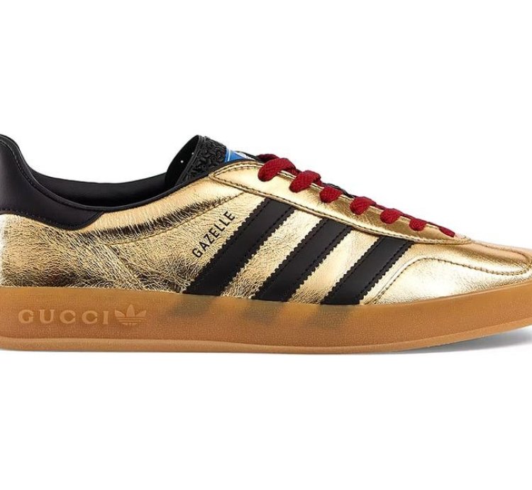 Adidas Gucci Gazelle Sneakers in Gold