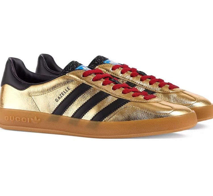 Adidas Gucci Gazelle Sneakers in Gold