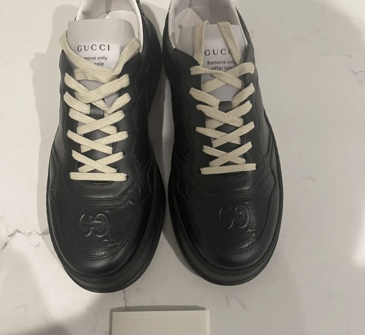 Black GG Embossed Sneakers