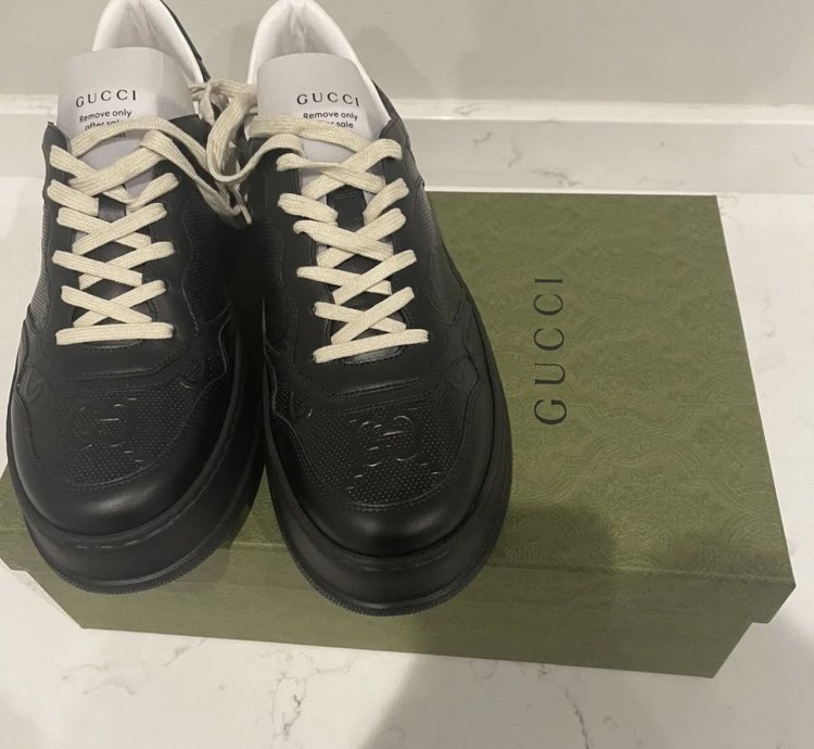 Black GG Embossed Sneakers