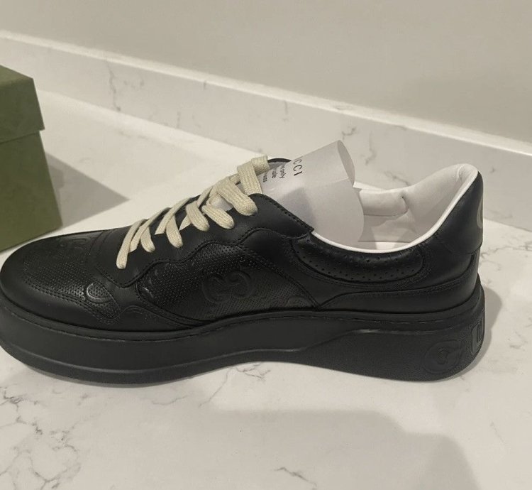 Black GG Embossed Sneakers
