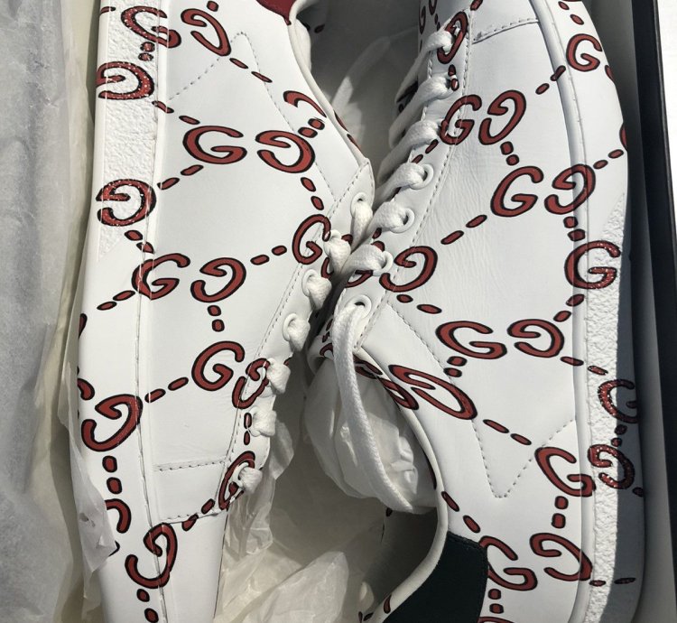 BNIB Gucci Leather GG Print All Over Ace Low Sneaker