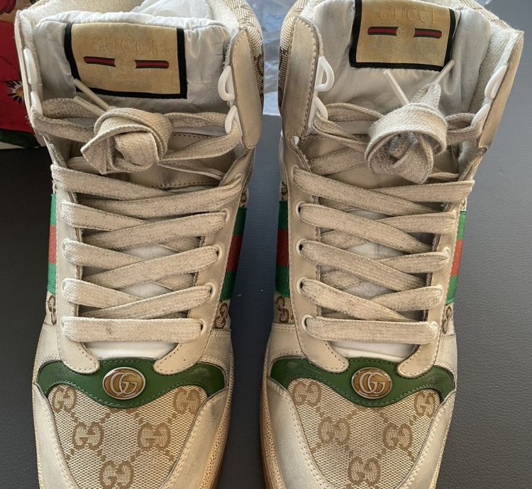Brand New Limited Edition Distressed Washed GG Logo Sneaker