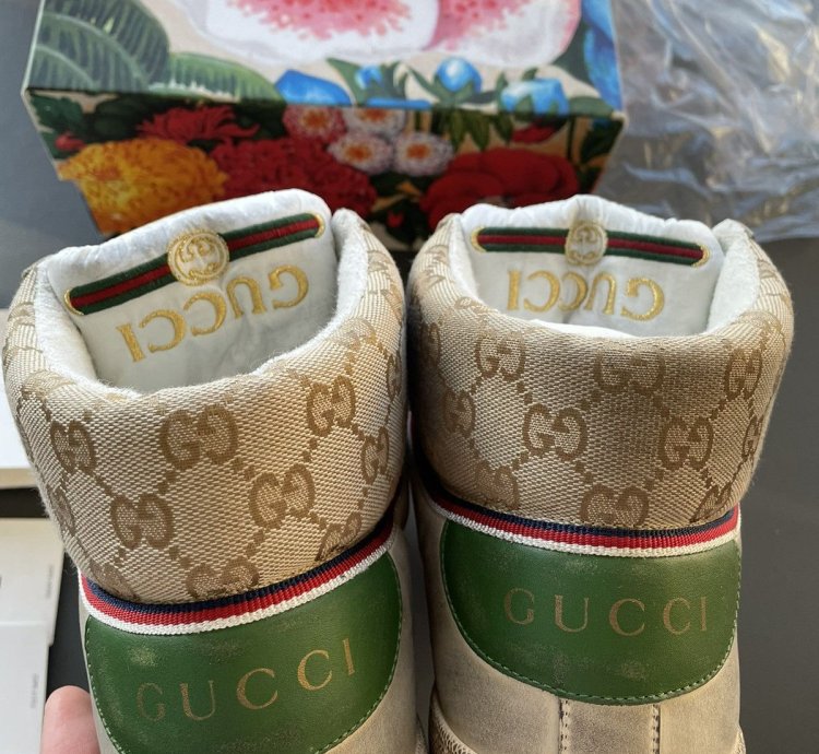Brand New Limited Edition Distressed Washed GG Logo Sneaker