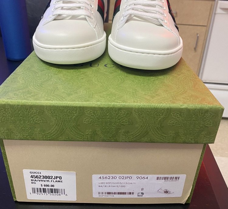 Gucci Ace Embroidered Sneaker with Snake