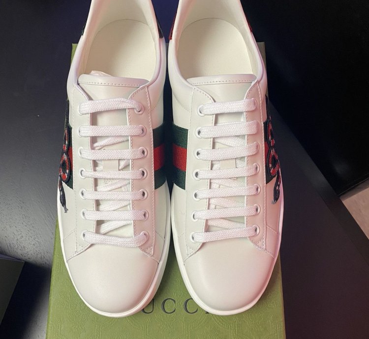 Gucci Ace Embroidered Sneaker with Snake