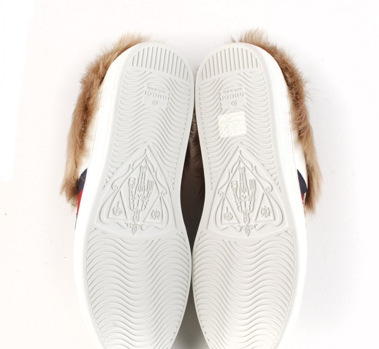 Gucci Ace Fur Inside Bee Sneakers Shoes Sz UK7 USA7 EUR41