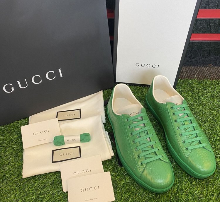 GUCCI ACE GREEN GG MONOGRAM
