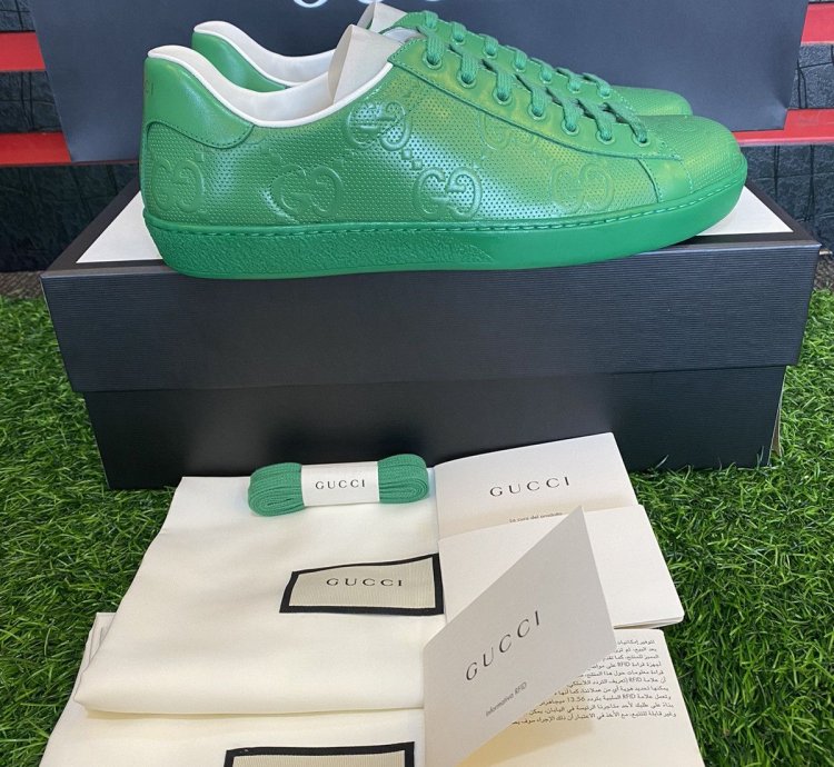 GUCCI ACE GREEN GG MONOGRAM