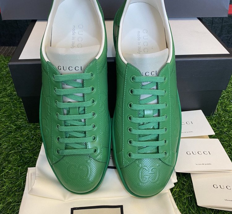 GUCCI ACE GREEN GG MONOGRAM