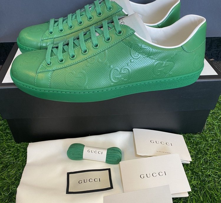 GUCCI ACE GREEN GG MONOGRAM