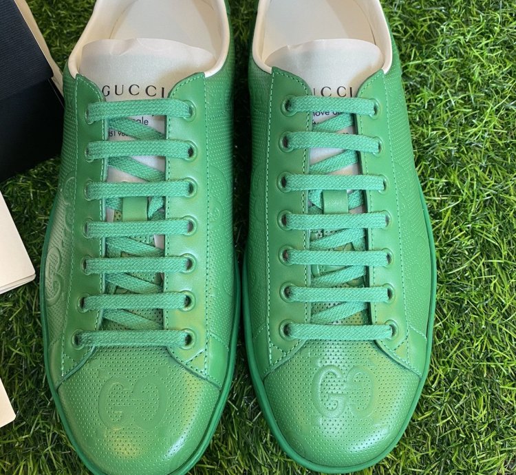 GUCCI ACE GREEN GG MONOGRAM