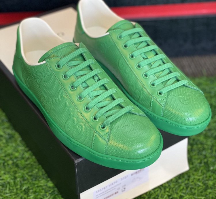 GUCCI ACE GREEN GG MONOGRAM