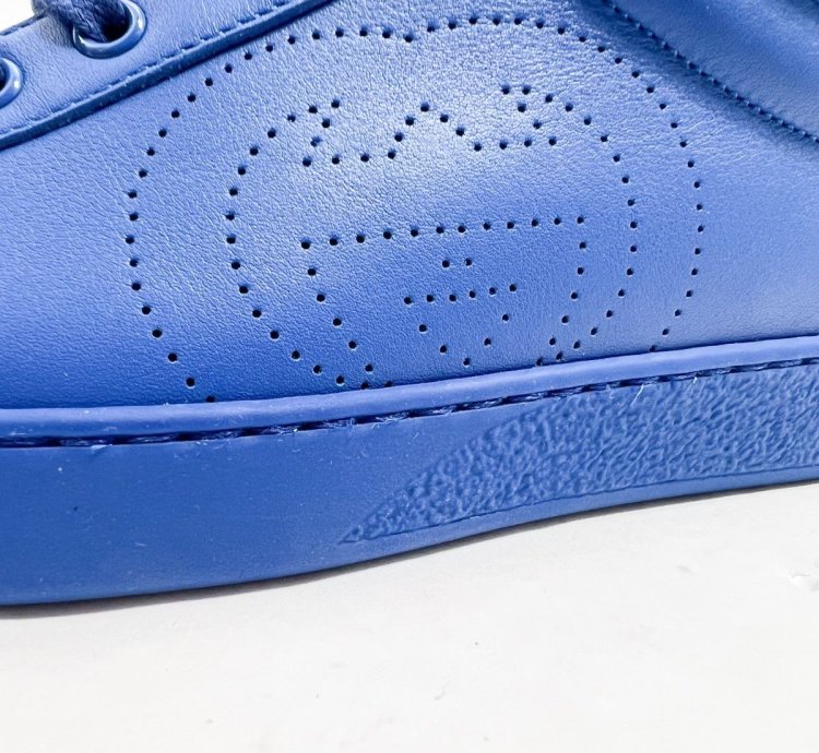 Gucci Ace High Top Sneakers Interlocking GG Blue