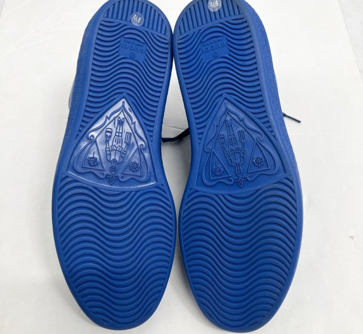 Gucci Ace High Top Sneakers Interlocking GG Blue