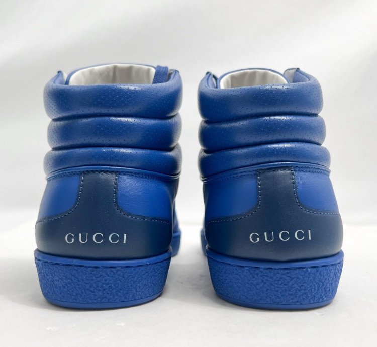 Gucci Ace High Top Sneakers Interlocking GG Blue