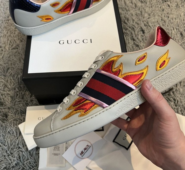 Gucci Ace sneaker flames flame limited rython BRAND NEW 7