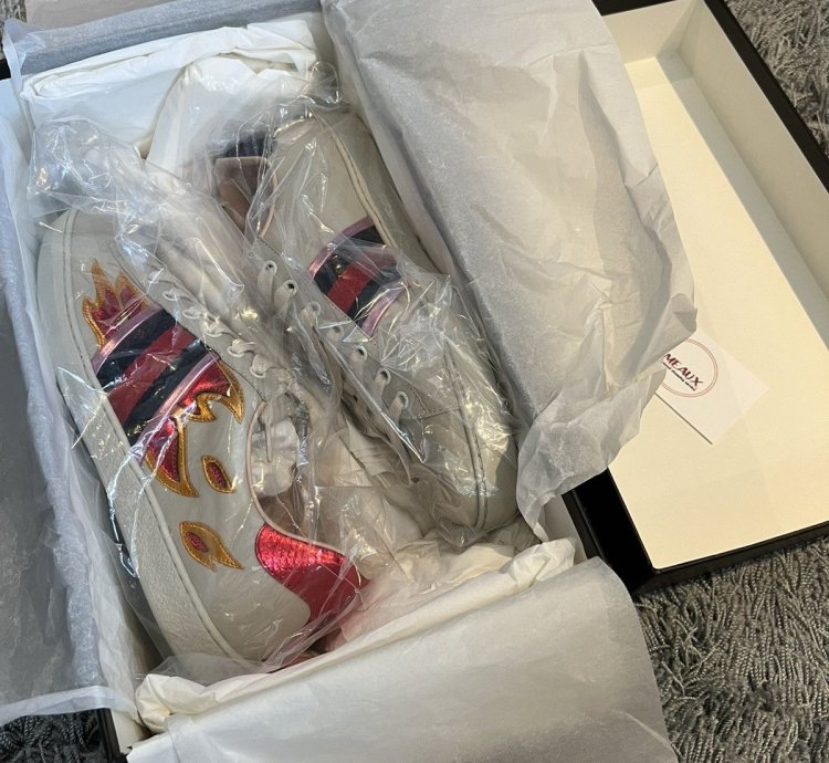 Gucci Ace sneaker flames flame limited rython BRAND NEW 7